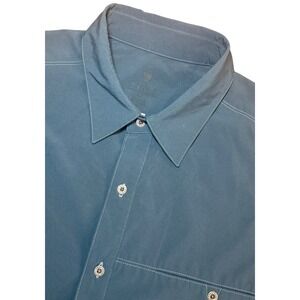 Kuhl Tufflex Mens XXL Blue Short Sleeve Button Down Stretch Hiking Shirt